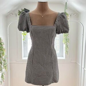 Zara Black and White Gingham Mini Dress
